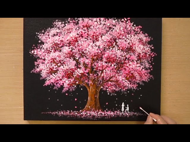 How to Draw a Romantic Couple Beside Tree for Beginners (Easy