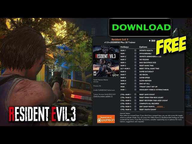 Trainer Resident Evil 3: Nemesis Remake {FLiNG} - Trainers & Hacks Offline  - GGames