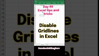 Day 49 Disable Gridlines in Excel #excel #shorts #youtube