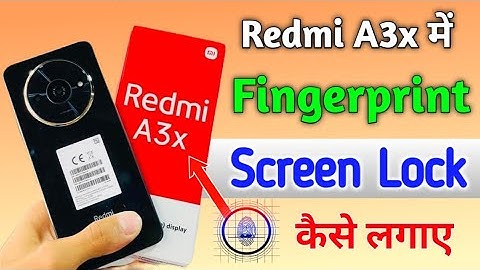 How to set up fingerprint lock in Redmi A3x/How to set up fingerprint lock in Redmi A3x