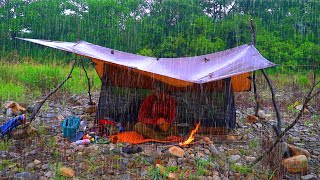 Overnight on a rainy river...a fantastic combination of an inner tent and a tarp.