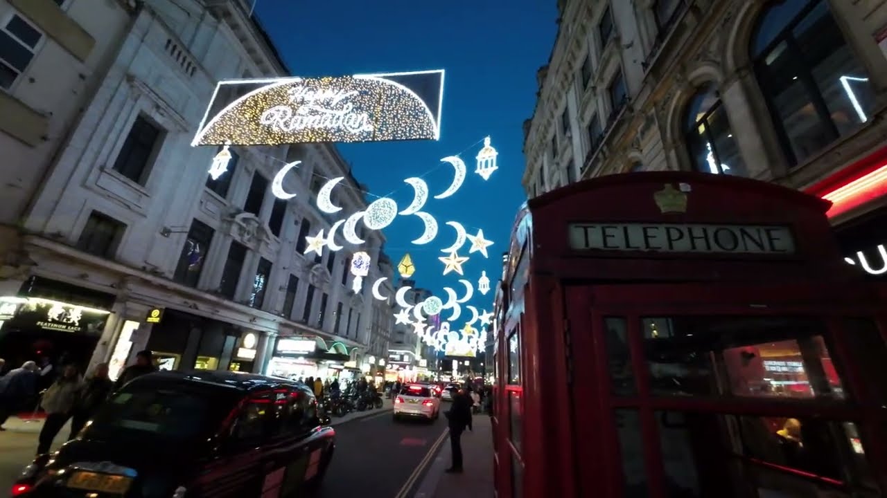 Ramadan Lights London 2023 | Central London Night Walk | Ramadan Special in 4K