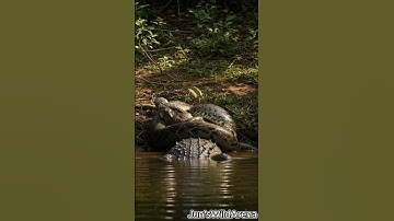 Massive Python Ambushes Crocodile in Shocking River Battle!