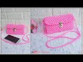 Tutorial tas HP dari tali kur - bentuk horizontal || Easy mobile phone bag with rope