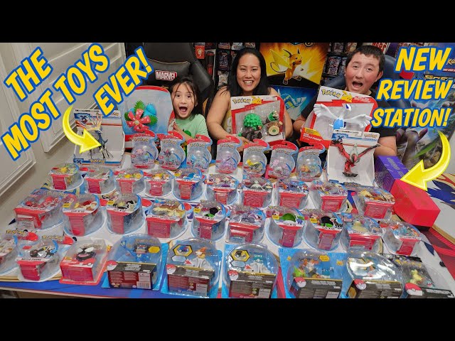 Opening the Most Pokemon Toys Ever!  My Family Changed Our Review Station! class=