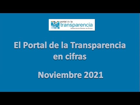 Estadísticas del Portal de la Transparencia de la Administración General del Estado. Noviembre 2021.