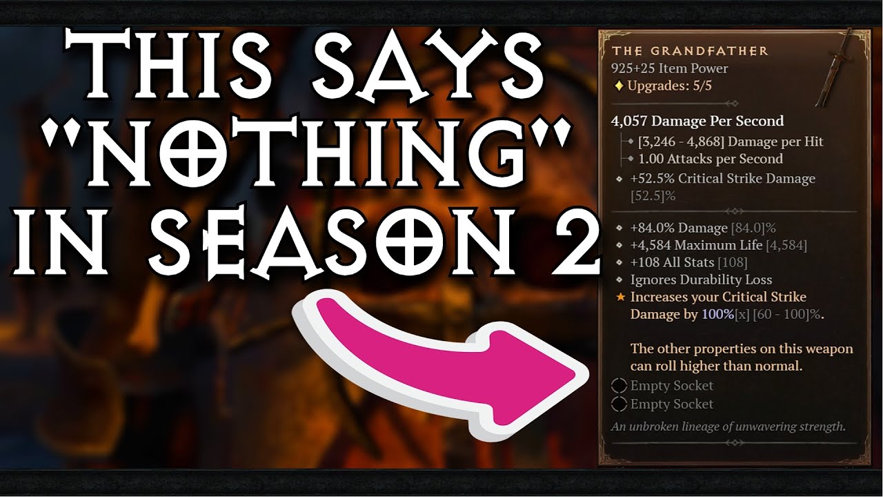 They Need to Buff This Uber Unique... The Grandfather | Diablo 4 Season ...