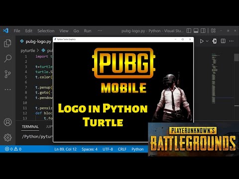 PUBG Logo Drawing Using Python Turtle | Python For Beginners | BGMI | @PUBG ​