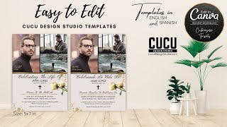 In Loving Memory Funeral Invitation Card Template | Funeral Announcement | FAC117 screenshot 2