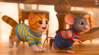 Billi Bole Meow Meow 🐱🐭 | Hindi Nursery Rhymes for Kids | Funny Cat &amp; Mouse Cartoon Song