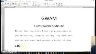 GWAM  (Gross Words A Minute)