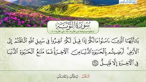 سورة التوبة | من الآية 34 إلى 40 | القارئ الشيخ عارف عبد الله العشي