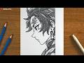 How to Draw Tanjiro Kamado Step by Step | Demon Slayer Pencil Sketch