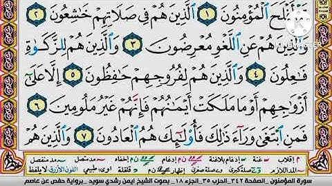 سورة المؤمنون مكتوبة برواية حفص عن عاصم الشيخ أيمن سويد Surah Al Muminoon is written