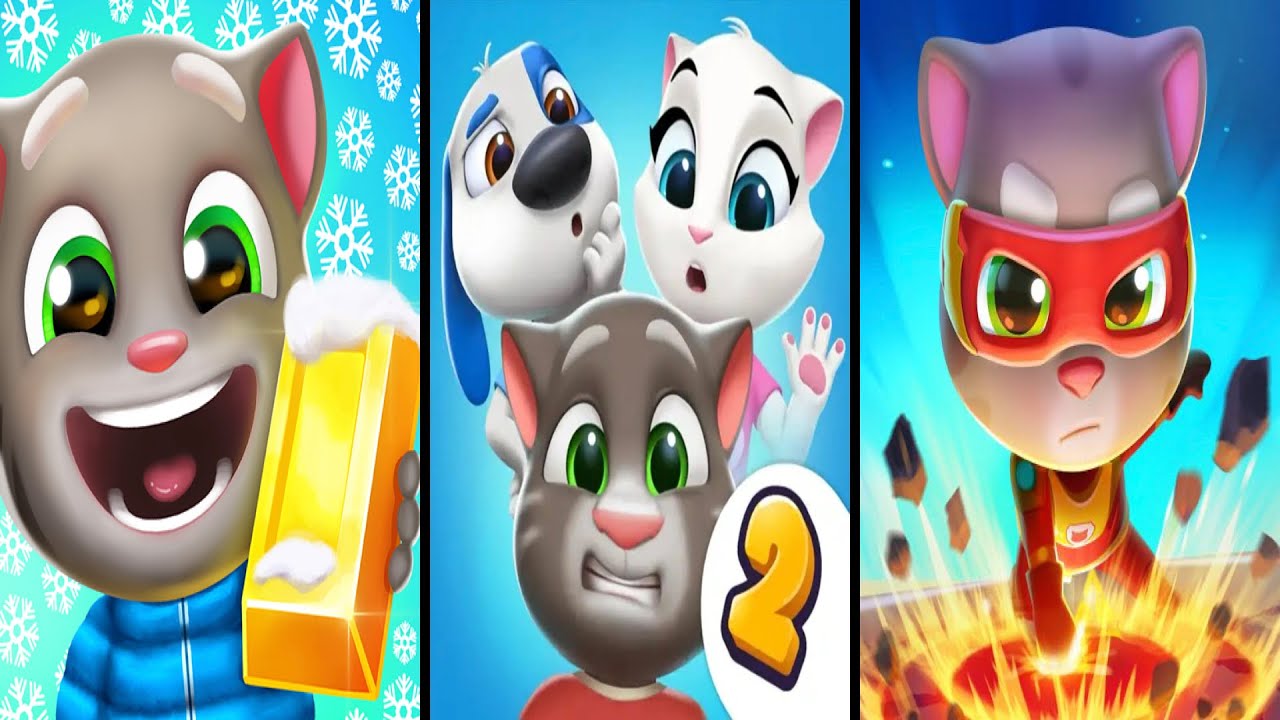 Talking Tom Gold Run vs My Talking Tom Friends 2 vs Talking Tom Hero Dash Gameplay