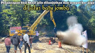 Download Lagu Penancapan besi Sheet pile‼️Dilanjutkan dan sempat ber asap di jalur batu jomba MP3