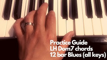 Practice guide for Left Hand Dom.7 chords in all keys (12 bar Blues)