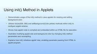 Using init() Method in Applets | Lecture 06: Demonstration-II