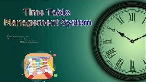 Time Table Management System||Database Projects||PHP projects