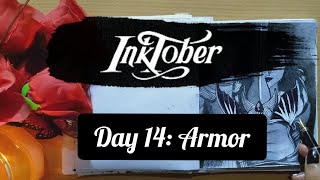 Inktober 2020 | day 14: armor | armour ink painting | wonder woman drawing | inktober challenge