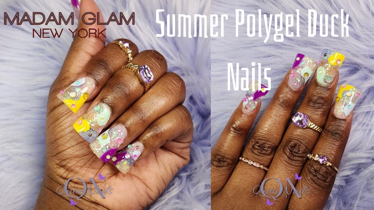 Summer Duck Nails| @madamglamofficial  Gel Polish|  A Fairy Gathering Polygel Kit @MakarttOfficial