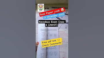 🤯 Navodaya class 6 exam 13 December 2025 question paper leak | original paper | Jnvst paper