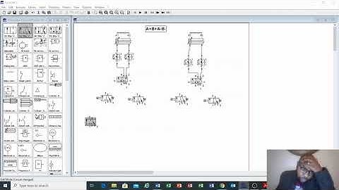 Pneumatic circuit for A+B+A B  FluidSim
