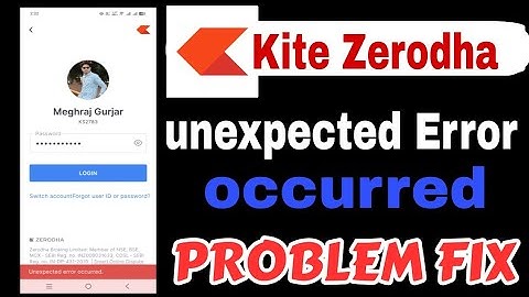Zerodha Kite Unexpected Error Problem Today || How To Fix Zerodha Kite 500 Internal Server Error