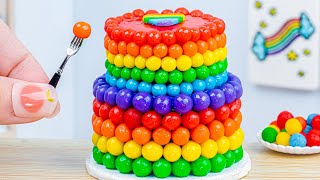 Funny Miniature Colorful Cake  Wonderful Miniature Rainbow Chocolate Cake Decorating