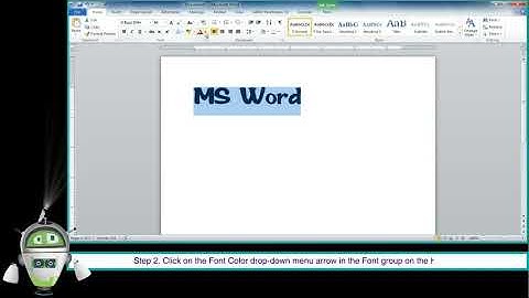 Changing the Font Colour-Class 4-Chapter 3-Formatting in MS Word 2010-Part 3