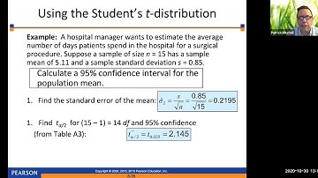 8.3 Confidence Intervals for the Mean, Sigma Unknown