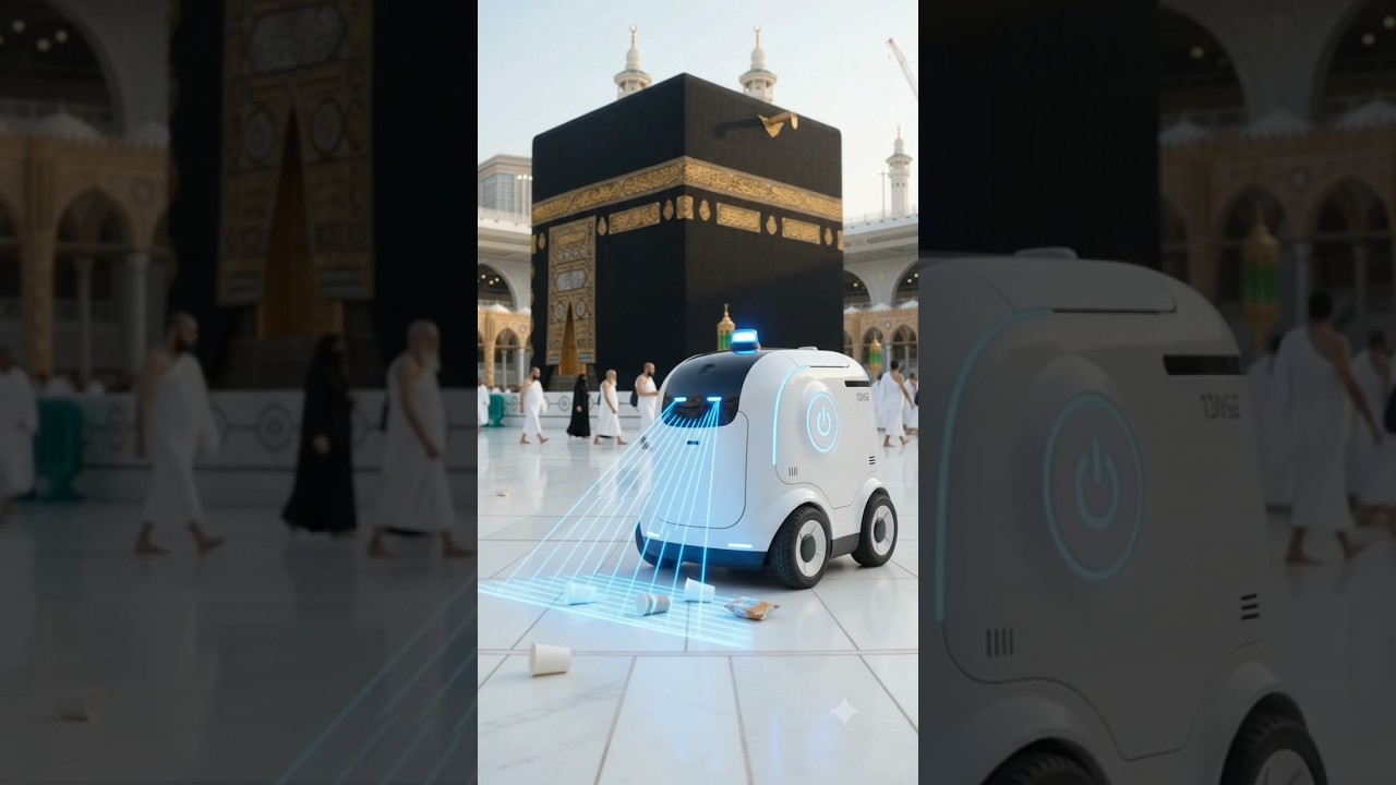 🤖 Robots Clean the Holy Kaaba! 🕋😍 The Future of Makkah #shorts#robot #islamicvideo