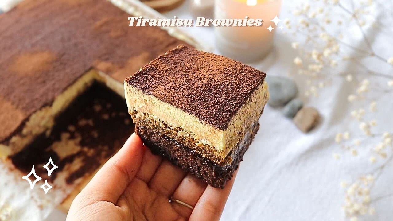 Delicious Tiramisu Brownies ☕ | Two Desserts in One | Baking Therapy✨
