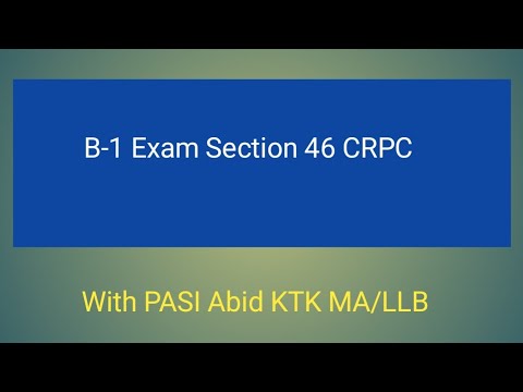 B1 Exam Section 46 CRPC @minddraft4512 - YouTube