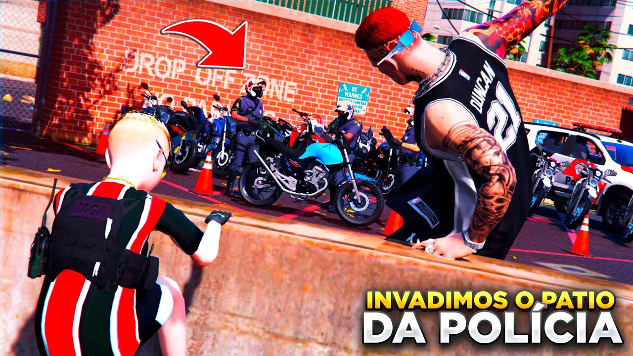 GTA V: VIDA DO CRIME | INVADI O PATIO DA ROCAM COM O ZIKINHA PRA RECUPERAR MINHA MOTO!!💥|#88