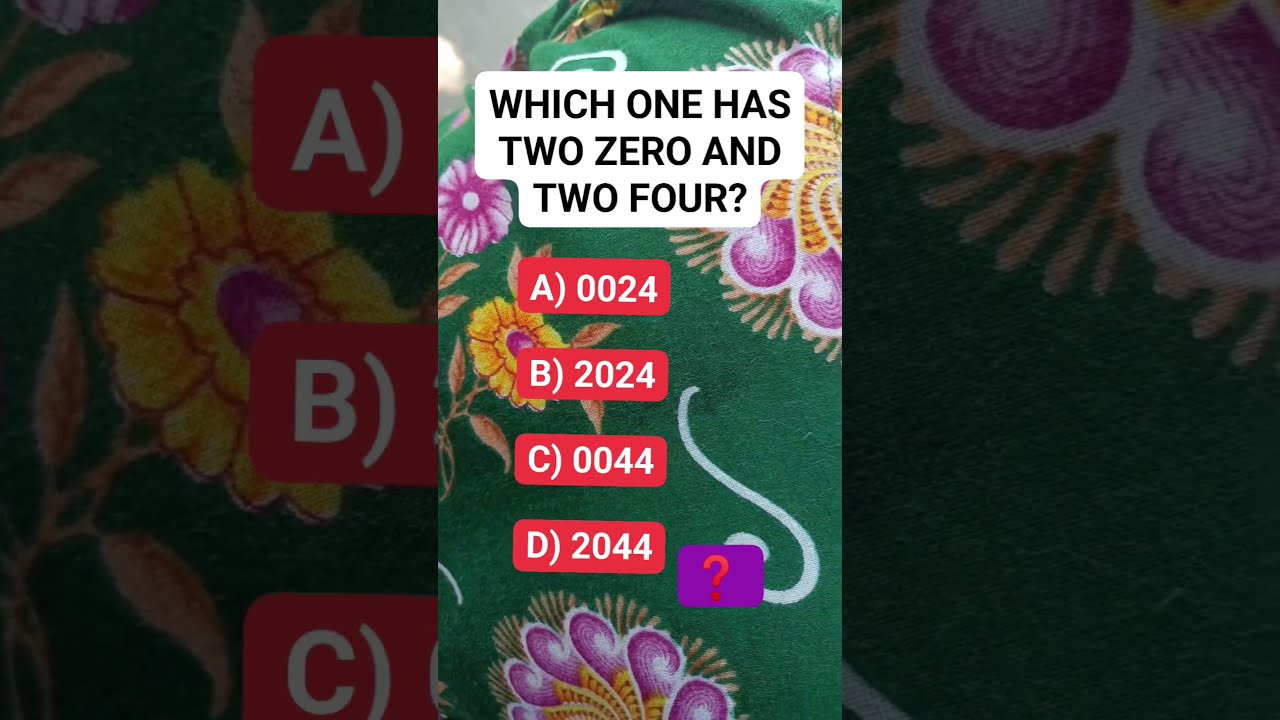 Which One Has Two Zero And Four Brainteaser Puzzle Mathpuzzle Riddle