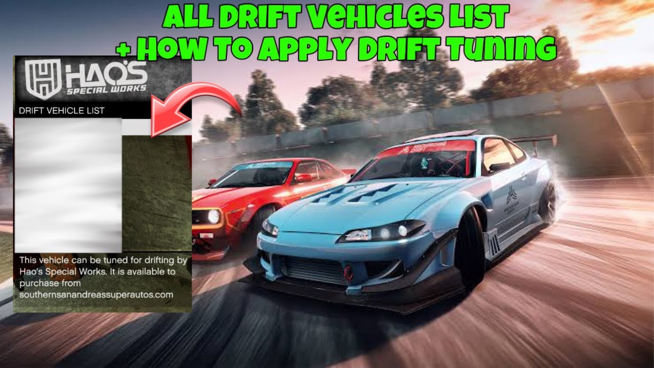 GTA Online Chop Shop Drift Cars: All 8 vehicles eligible for Drift