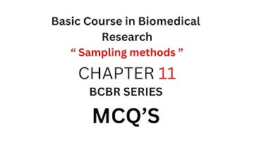 Sampling Methods in Research | CHAPTER 11 | MCQs & Quiz | BCBR Series