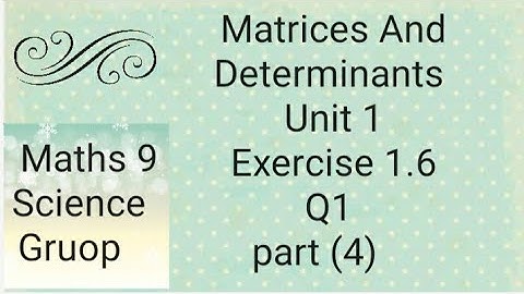 Maths 9 Unit 1 Ex 1.6  Q1  Part (4) Matrices And Determinants   (Punjab board) Cramer