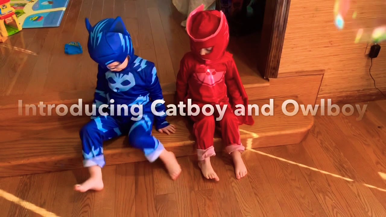Pj Mask costume Catboy & Owlette bubbles