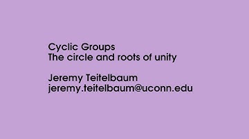Cyclic Groups: roots of unity