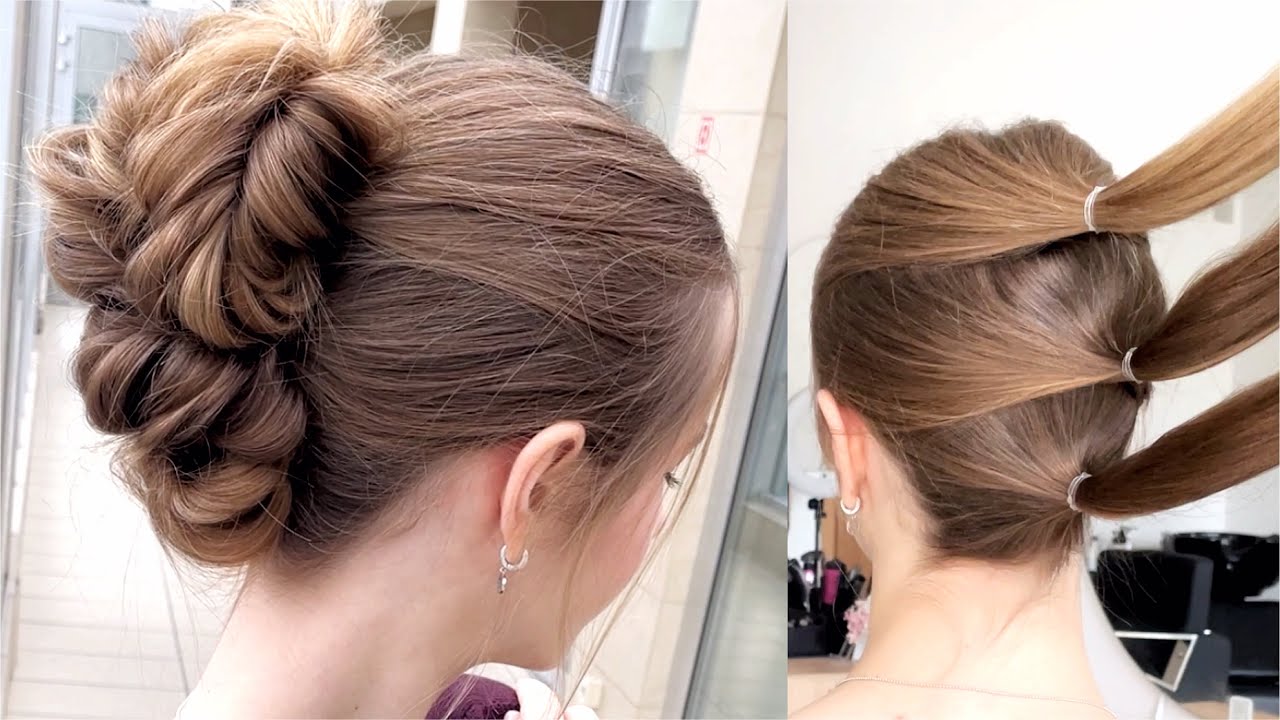 Объемный пучок без плойки ✨ Быстрая прическа на длинные волосы