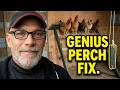 No more struggling! This hinged perch saves so much space