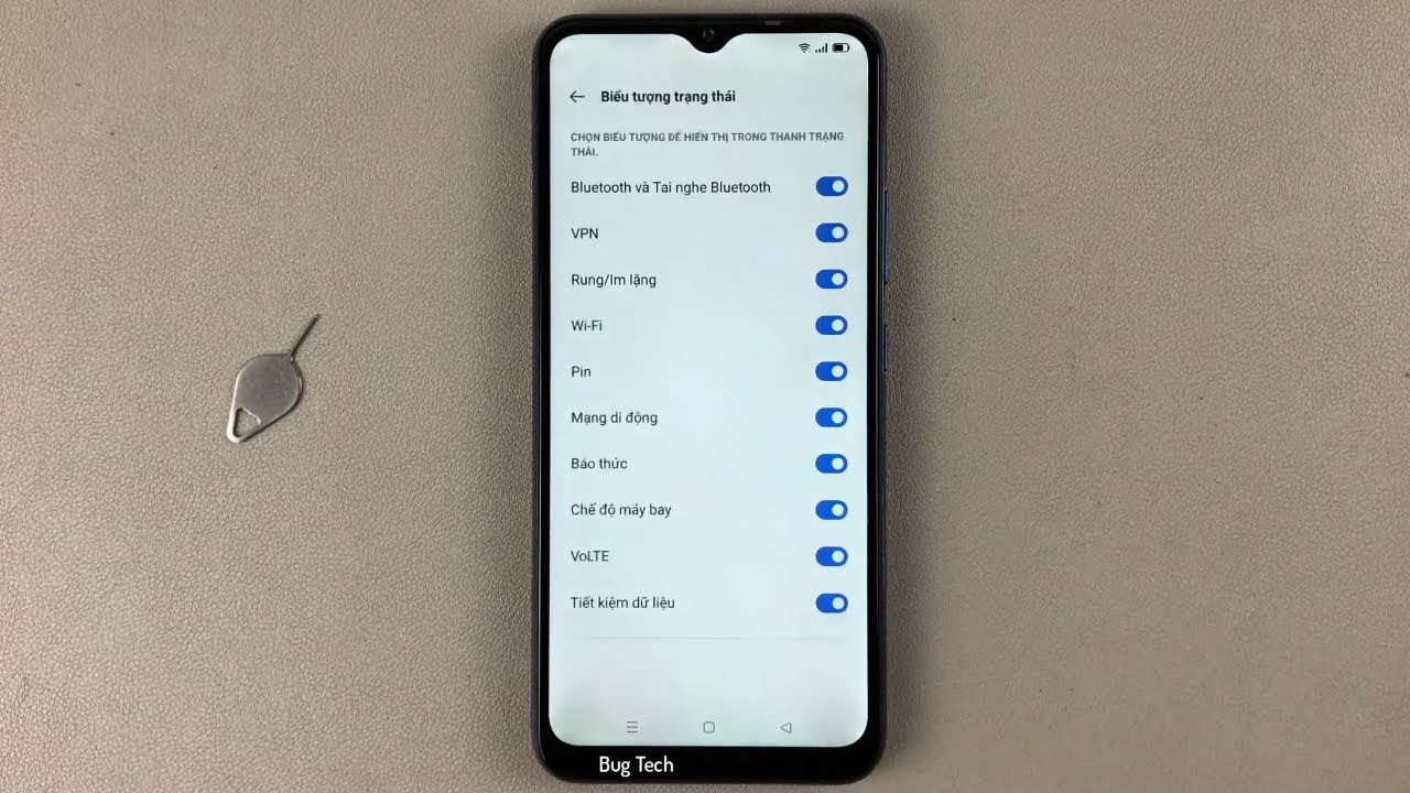 Cách ẩn các biểu tượng thanh trạng thái, thời gian, pin, wifi Realme ...