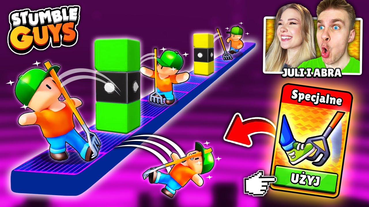 Testuję (z DZIEWCZYNĄ) 💖 na WSZYSTKICH MAPACH NOWĄ EMOTKĘ *GRABIE* 🤦 (+ TRIKI) ‼️ w Stumble Guys! 😱