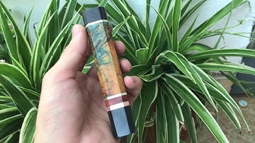 TLVN-Dao Làm Bếp cán dao nhật cán bát giác gỗ ổn định (Màu sắc ngẫu nhiên) khâu sừng trâu đệm đồng