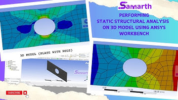 3D Plate with hole Static Analysis in ANSYS #ansys #ansysworkbench #workbench #ansy #cad #cae #caes
