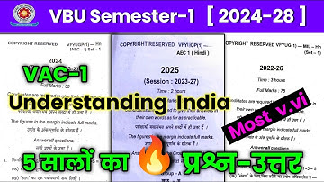 ✅ vbu Semester 1 Understanding India most v.v.i questions | understanding india semester 1 vbu 2025