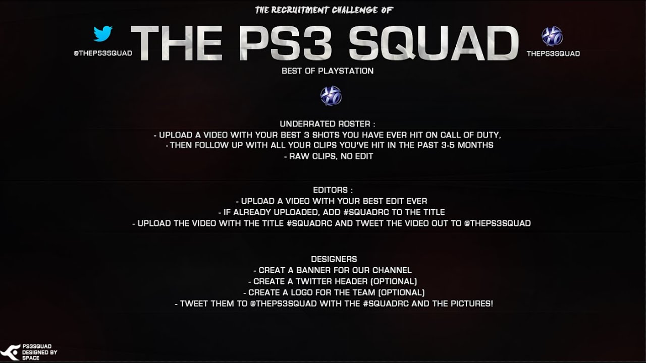 Ps3 Squad Recruitment Challenge!