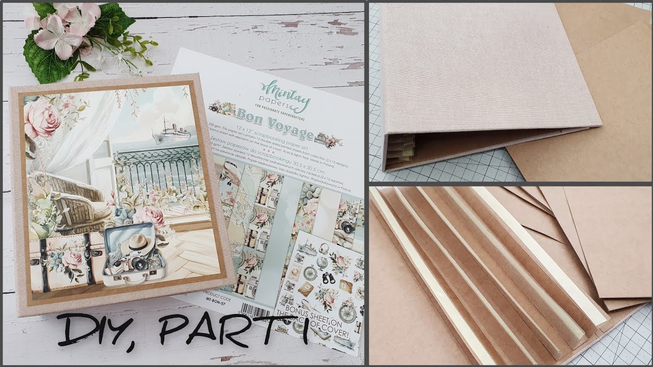 Photo album scrapbooking 📷 Mintay - Bon Voyage 🙂 cover and pages of the album part 1 📷 diy tutorial.